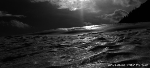 In Schwarz-Weiß wirkt es oft noch stimmungsvoller – Winterstimmung auf dem Heuberg