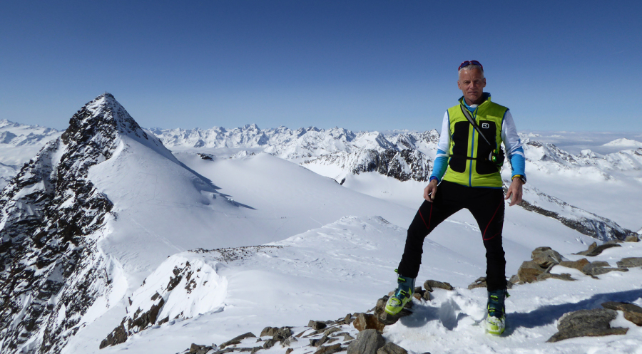 Auf dem Wilden Pfaff mit 3.456 m in den Stubaier Alpen